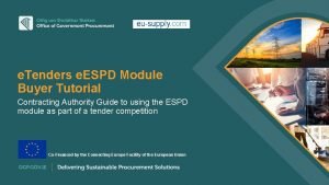 Espd tenders