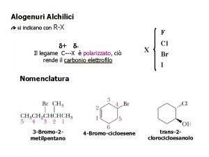 Alogenuri Alchilici si indicano con RX d F