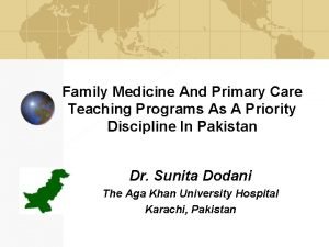 Family Medicine And Primary Care Teaching Programs As