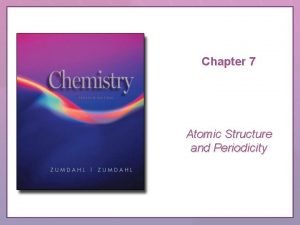 Chapter 7 atomic structure and periodicity