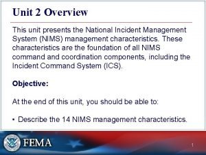 Nims management characteristic of accountability