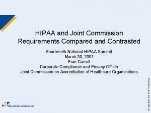 Joint commission and hipaa compliance