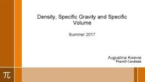 Specific gravity in pharmacy Specific gravity in pharmacy