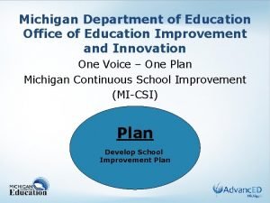 School improvement plan michigan