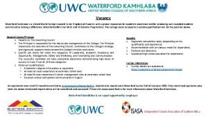 Waterford kamhlaba vacancies