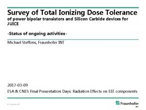 Survey of Total Ionizing Dose Tolerance of power