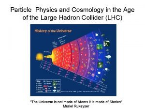 Particle Physics and Cosmology in the Age of
