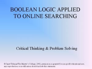 Boolean logic online