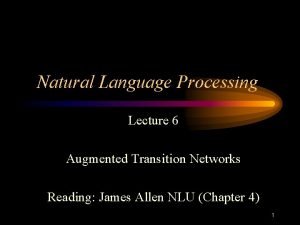 Augmented transition network in nlp