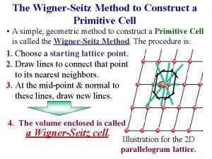 Wigner-seitz method