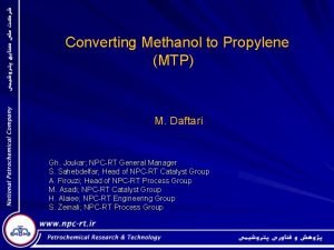 Methanol to propylene Methanol to propylene