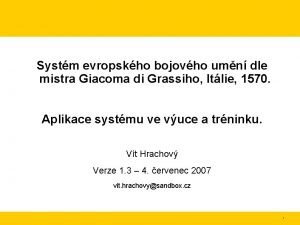 Systm evropskho bojovho umn dle mistra Giacoma di