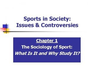 Sports in society issues and controversies