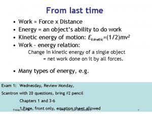 Work force x distance