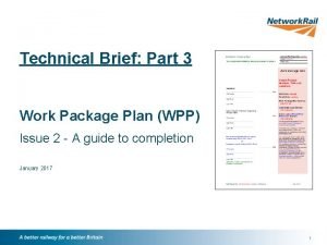 Work package plan