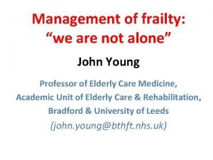 Frailty score