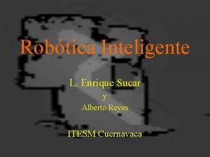 Robtica Inteligente L Enrique Sucar y Alberto Reyes