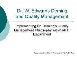 What is deming theory?