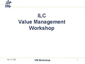 Value management workshop agenda
