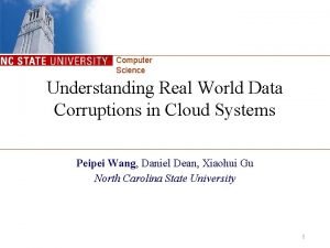 Computer Science Understanding Real World Data Corruptions in