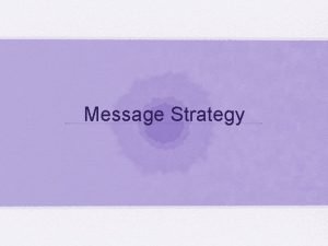 Message strategy adalah