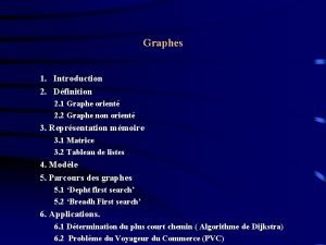 Graphes 1 Introduction 2 Dfinition 2 1 Graphe