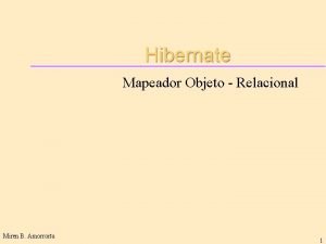 Hibernate Mapeador Objeto Relacional Miren B Amorrortu 1