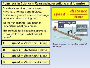 Rearranging equations science