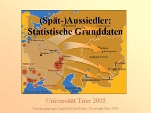 SptAussiedler Statistische Grunddaten Universitt Trier 2005 Forschungsgruppe Jugend