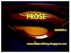 PROSE MAISRUL www Maisrulblogspot com Characters Character is