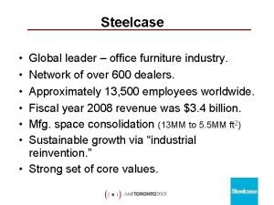 Steelcase Global leader office furniture industry Network of