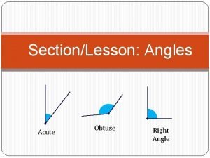 Objects with obtuse angles