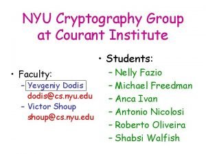 Nyu cryptography