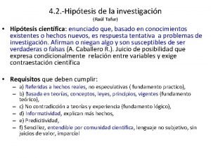 4 2 Hiptesis de la investigacin Ral Tafur