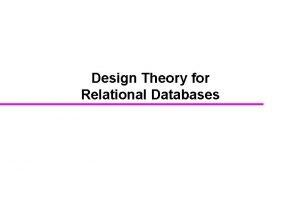 Relational design theory