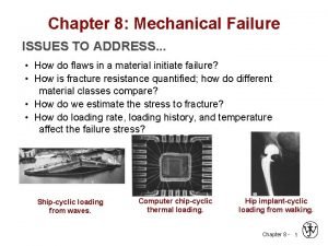 Chapter 8 Mechanical Failure ISSUES TO ADDRESS How
