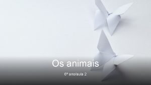 Os animais 6 anoaula 2 Quem so os