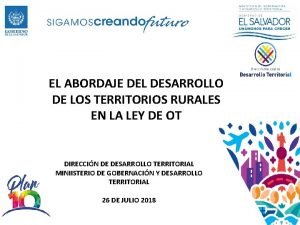 EL ABORDAJE DEL DESARROLLO DE LOS TERRITORIOS RURALES