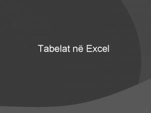 Krijimi i tabelave ne excel