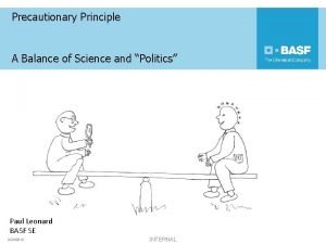 Precautionary Principle A Balance of Science and Politics