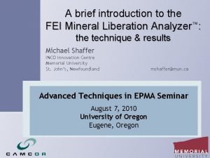 A brief introduction to the FEI Mineral Liberation