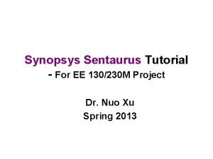 Sentaurus tcad tutorial