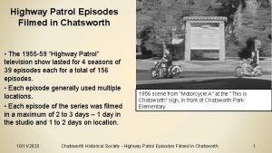 Highway patrol tv series filming locations