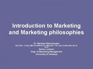 Marketing's role