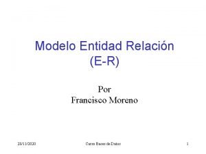 Modelo Entidad Relacin ER Por Francisco Moreno 28112020