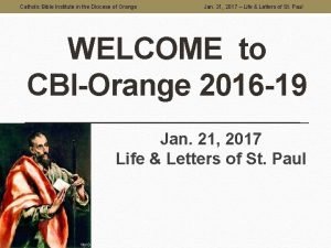 Catholic Bible Institute in the Diocese of Orange