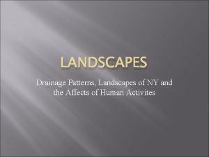 LANDSCAPES Drainage Patterns Landscapes of NY and the
