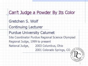 Can't judge a powder science olympiad