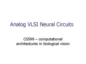 Analog VLSI Neural Circuits CS 599 computational architectures
