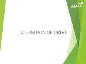 Crime definition